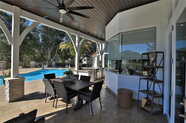 a view of outdoor space and seating area