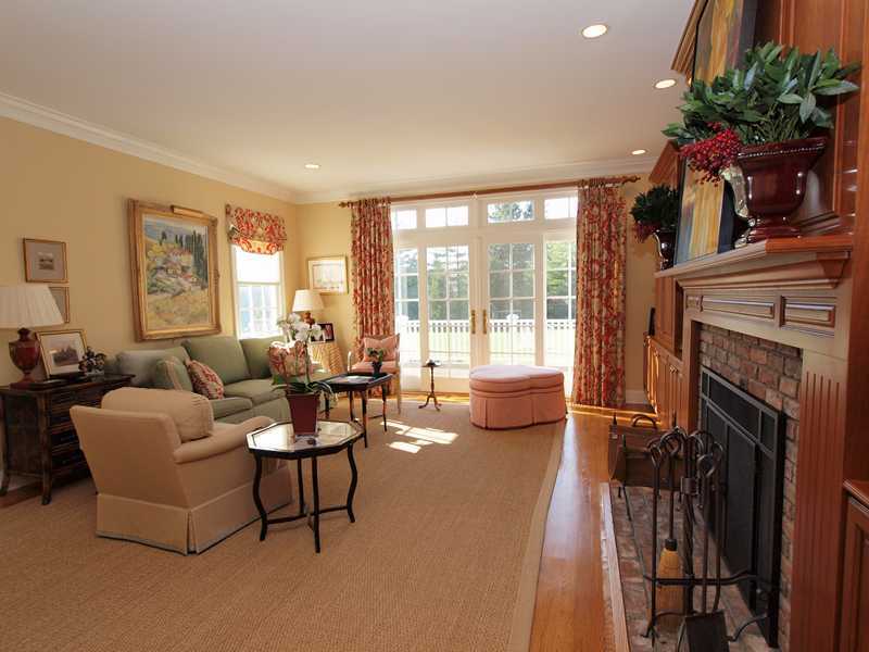 359 Mansfield Avenue Darien, CT 06820 - Photo 9 of 25 a living room with furniture a fireplace and a potted plant