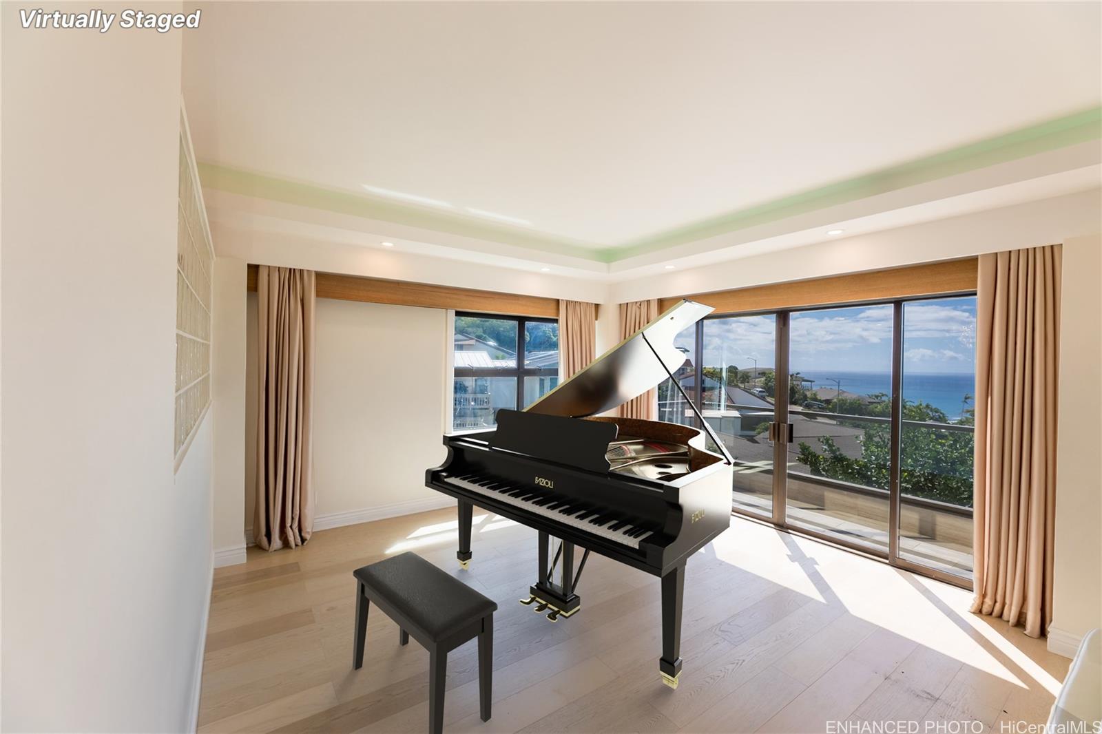 1632 Ihiloa Loop Honolulu, HI 96821 - Photo 7 of 24 a living room with furniture and a floor to ceiling window