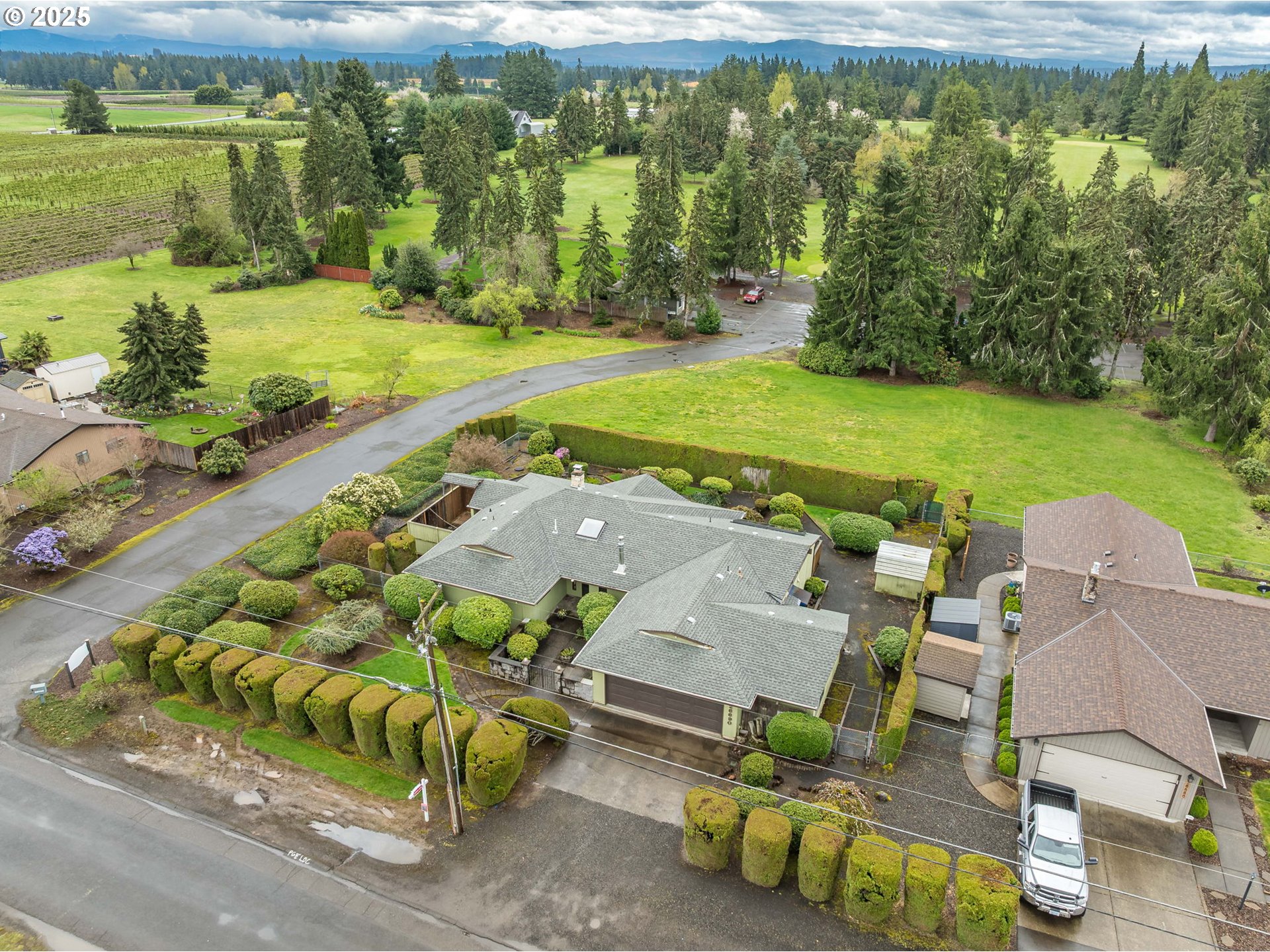 26690 Southeast Kelso Road Boring, OR 97009 - Photo 42 of 48 an aerial view of a house with a yard basket ball court and outdoor seating