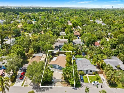 an aerial view of a house