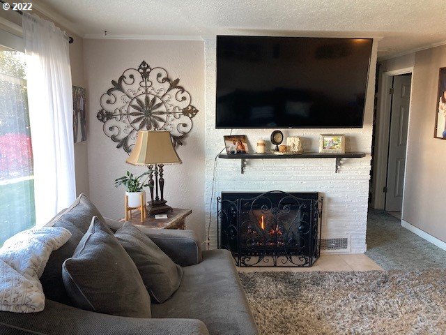 1420 Southwest Goodwin Place Pendleton, OR 97801 - Photo 7 of 27 a living room with a fireplace and a flat screen tv