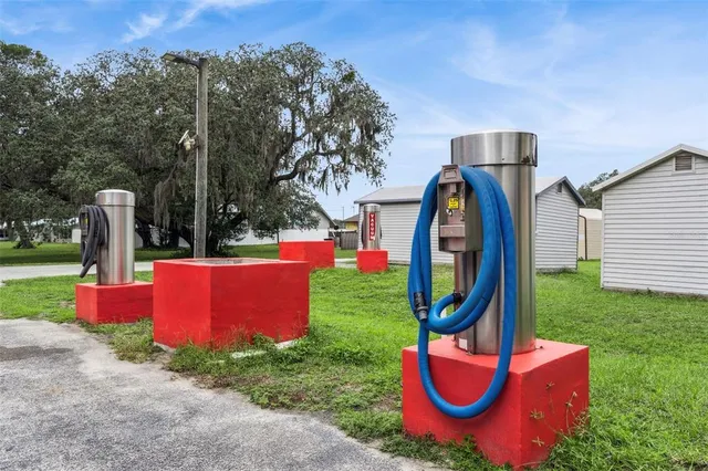 an aerial view of a house having outdoor space