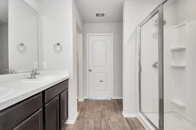 a view of a backyard with a small pool