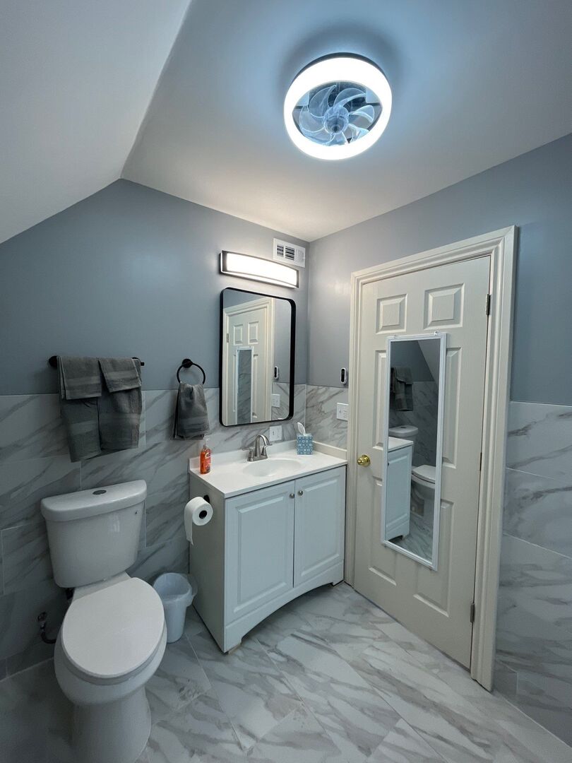 7438 South Champlain Avenue Chicago, IL 60619 - Photo 19 of 33 a bathroom with a toilet sink and mirror