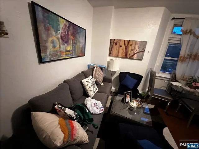 a living room with furniture flowerpot and rug