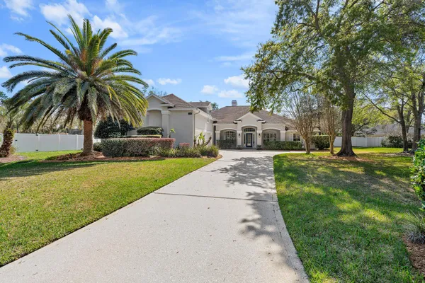 a house with palm tree in front of it