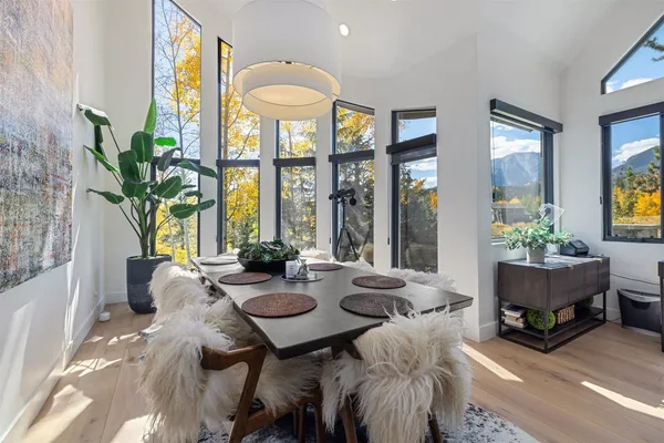 a room with furniture and a table