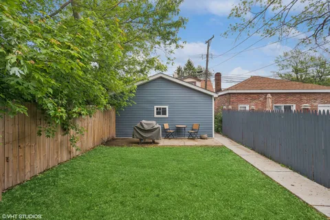 a front view of a house with patio