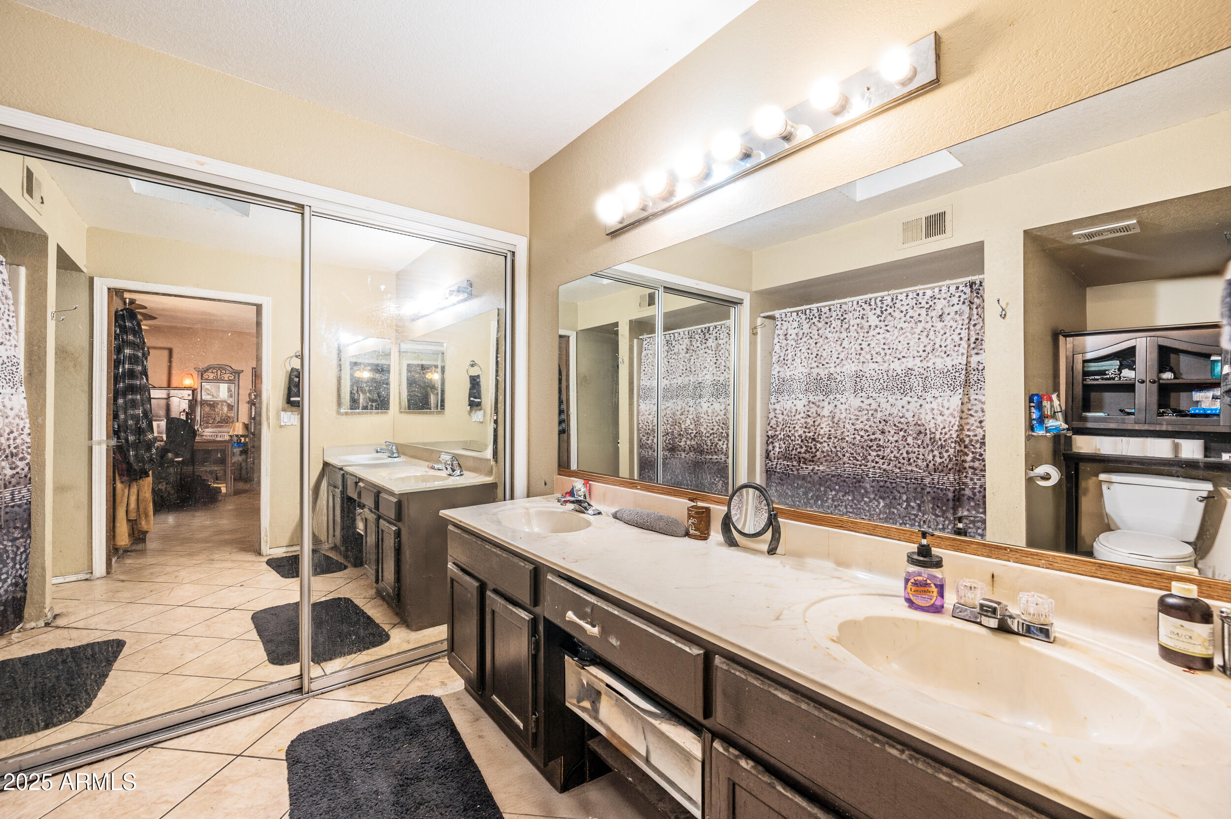 662 South Seton Mesa, AZ 85206 - Photo 21 of 25 a bathroom with a double vanity sink and a mirror