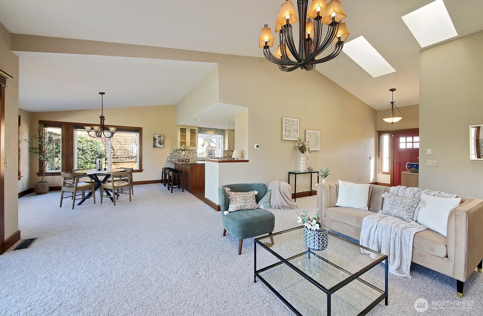 2471 Soundview Drive Langley, WA 98260 - Photo 4 of 38 a living room with furniture and a chandelier