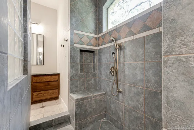 a bathroom with a shower