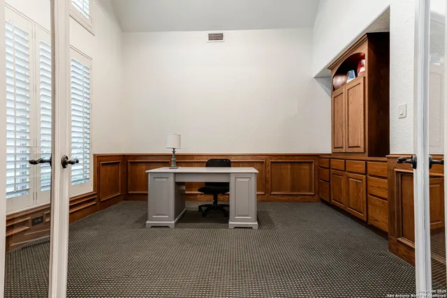 a view of a room with furniture