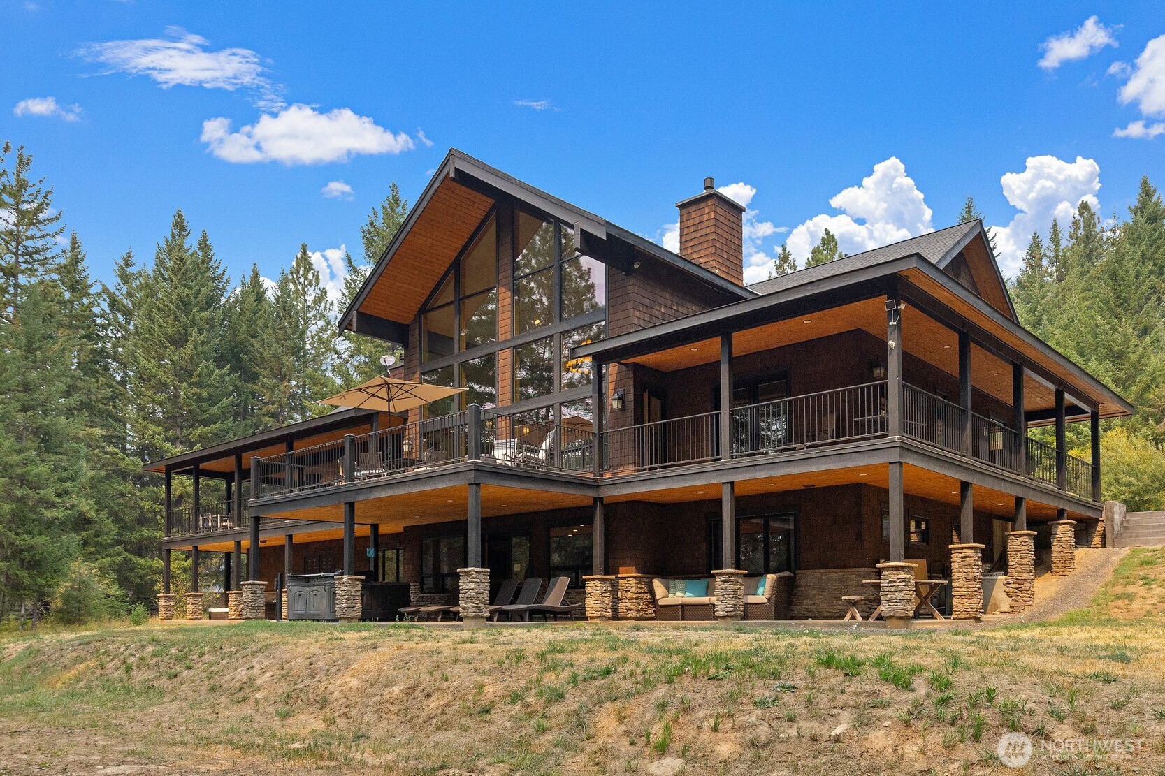 a front view of a building with street