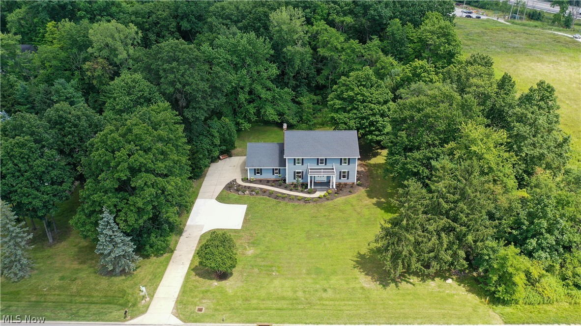 7231 Stow Road Hudson, OH 44236 - Photo 42 of 46 drone view of the home. The seller added a concrete turn around.