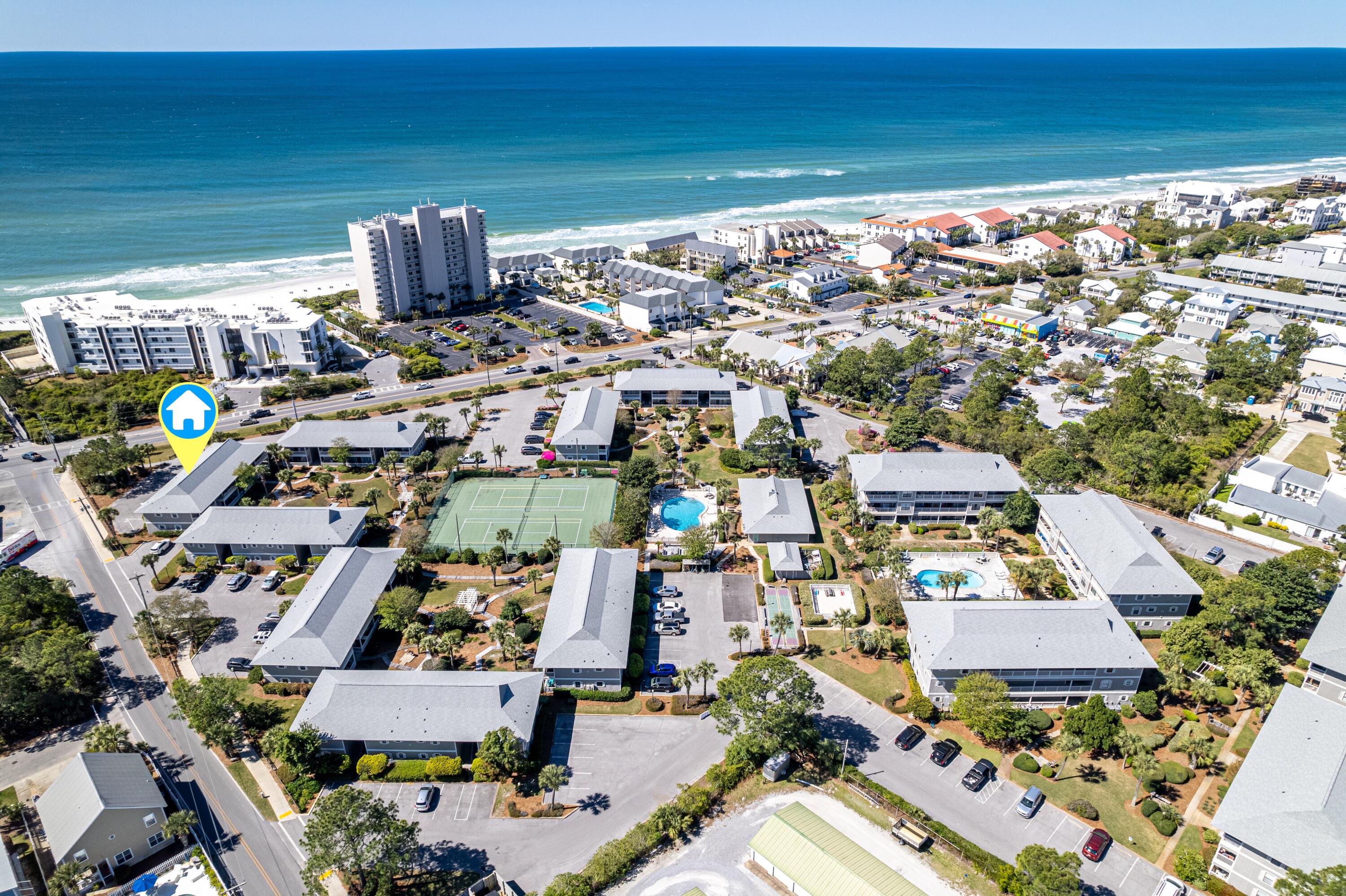 3799 East County Highway 30A, Unit D5 Santa Rosa Beach, FL 32459 - Photo 20 of 34 an aerial view of residential houses with outdoor space
