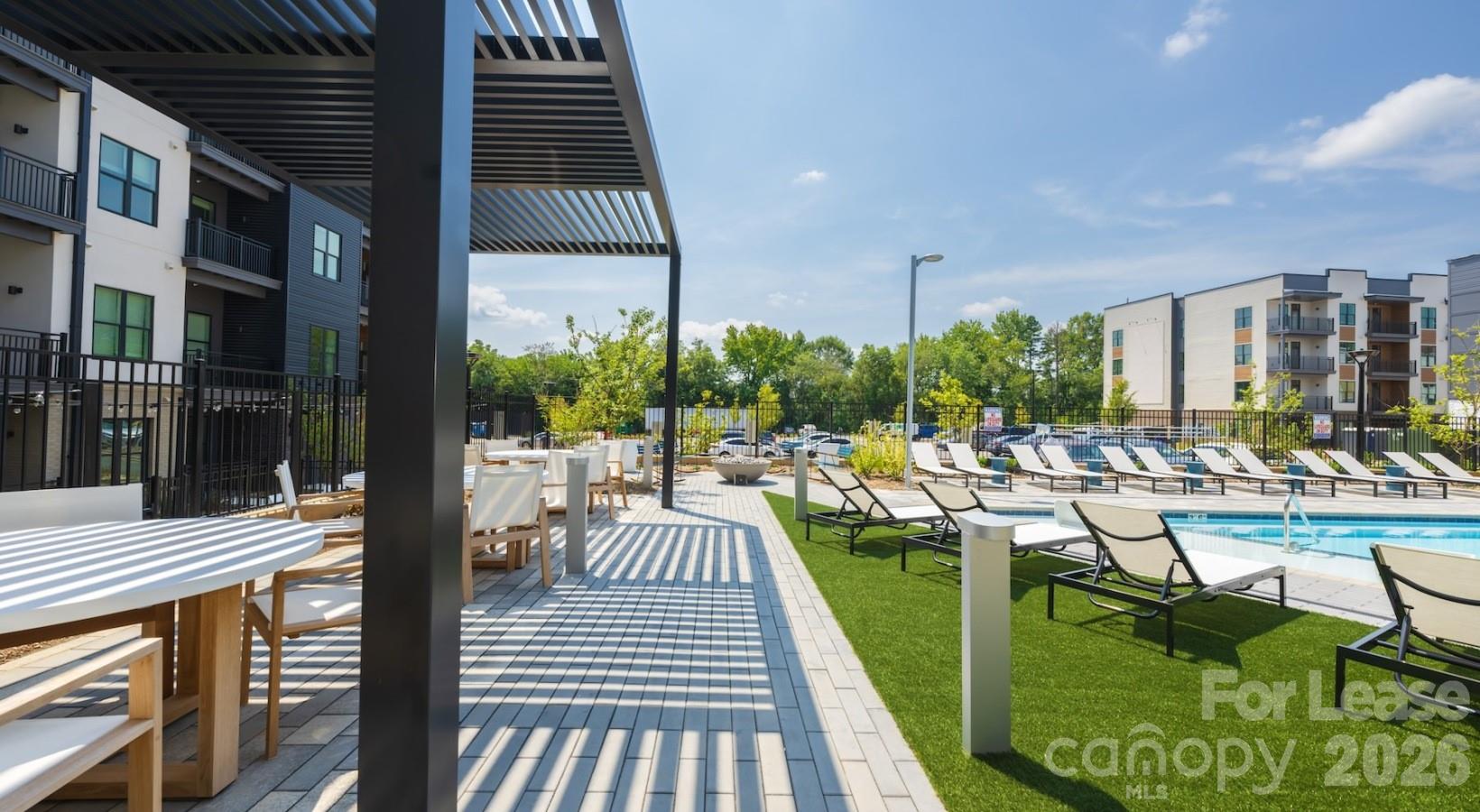 2314 Berryhill Road, Unit TH2A Charlotte, NC 28208 - Photo 31 of 31 a view of a swimming pool with outdoor seating and plants