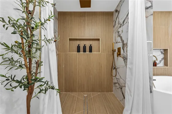 a door with a plant in front of it