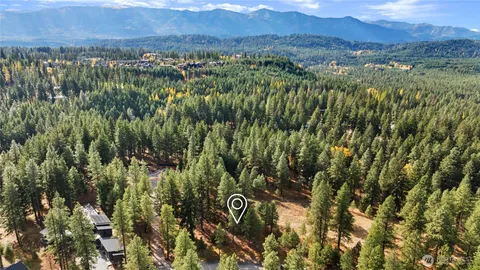 a view of mountain and yard