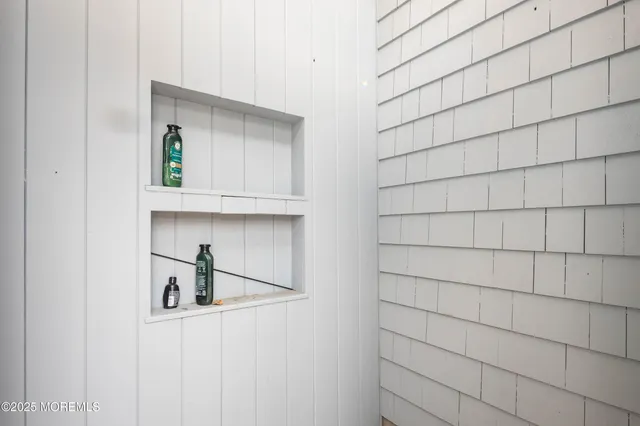 a close view of a closet and tap