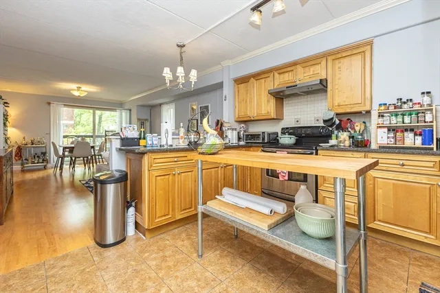a kitchen with lots of counter top space