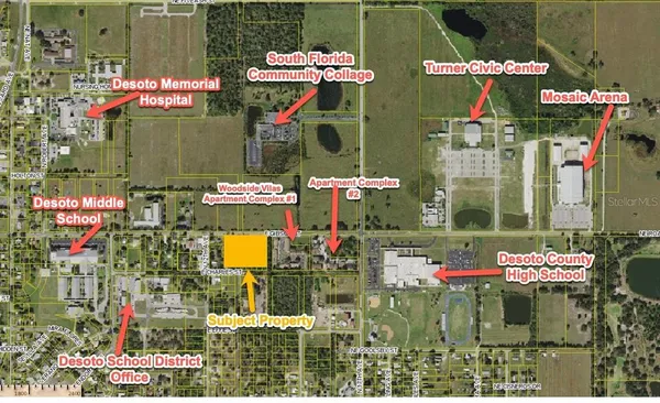 a view of a big yard with swimming pool and green space