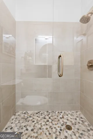 a view of a car in garage