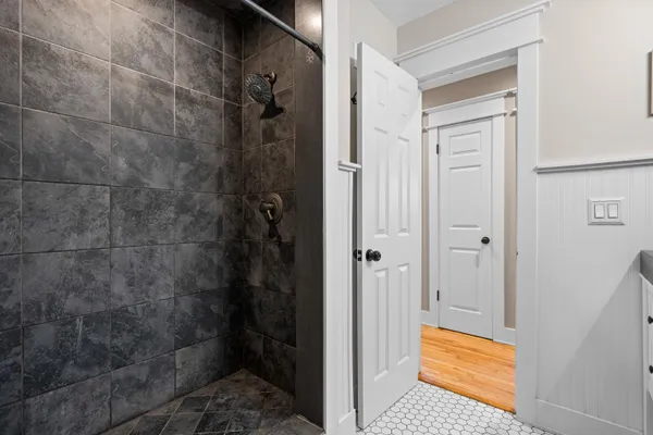 a view of bathroom with shower