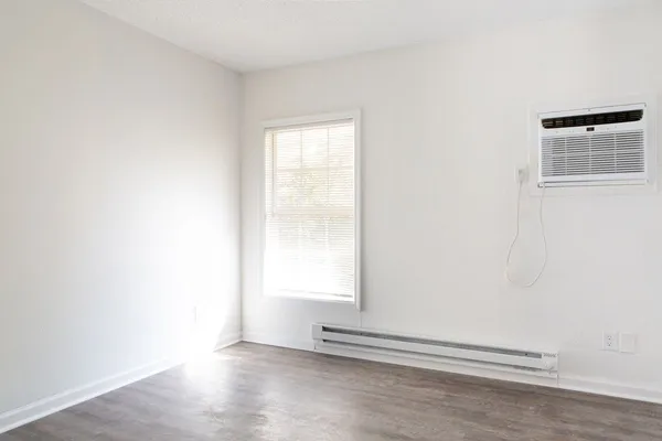 an empty room with window