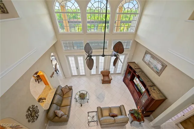 a view of a porch with wooden fence