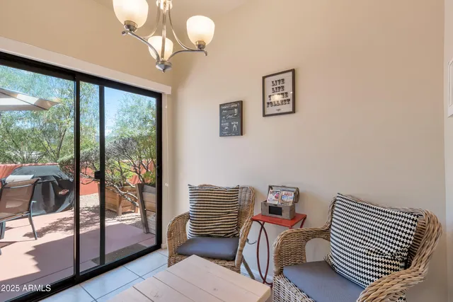 a view of a livingroom with furniture