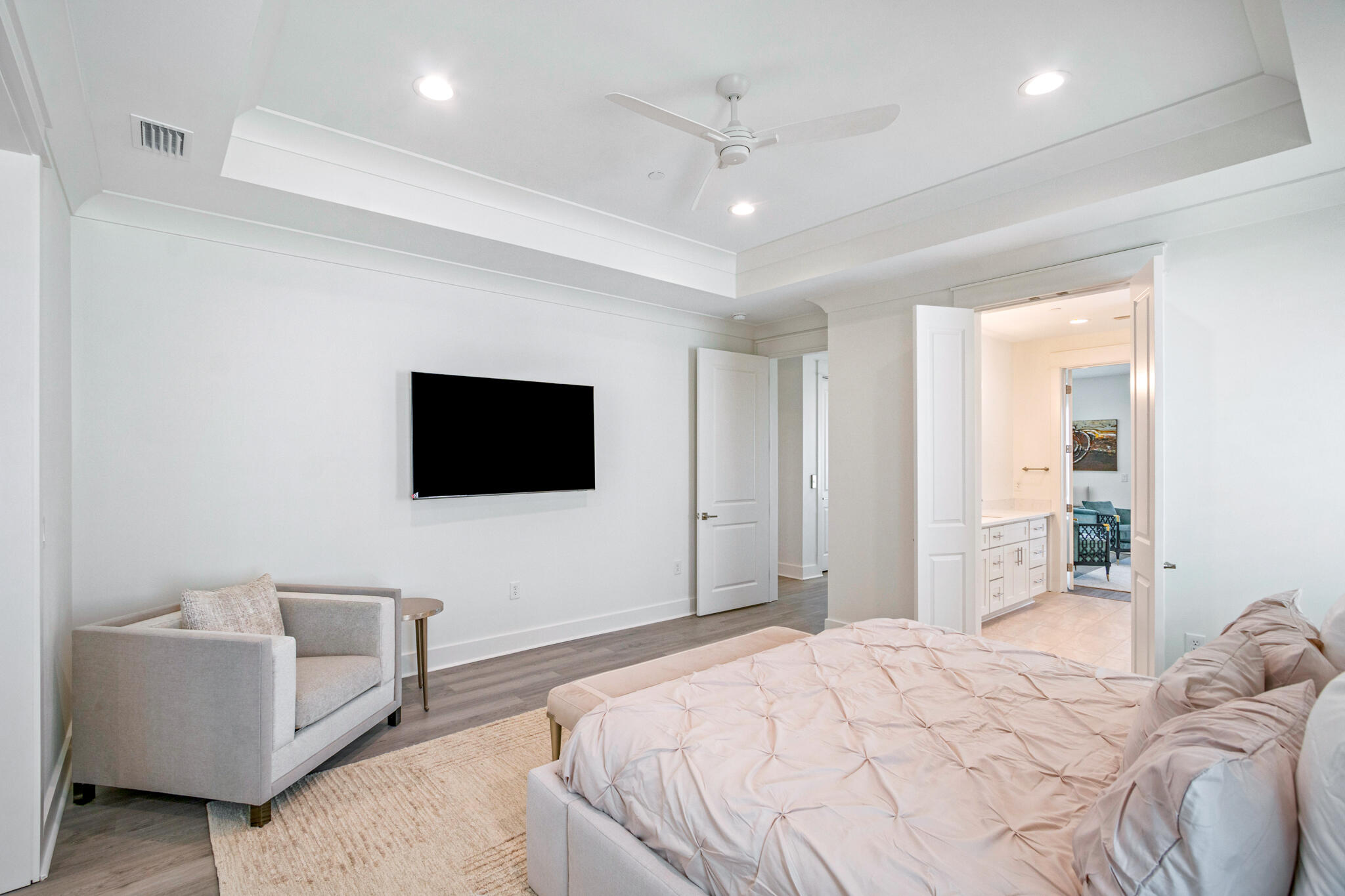 40 Cote D Azur Drive Santa Rosa Beach, FL 32459 - Photo 17 of 92 a bedroom with a bed and a flat screen tv