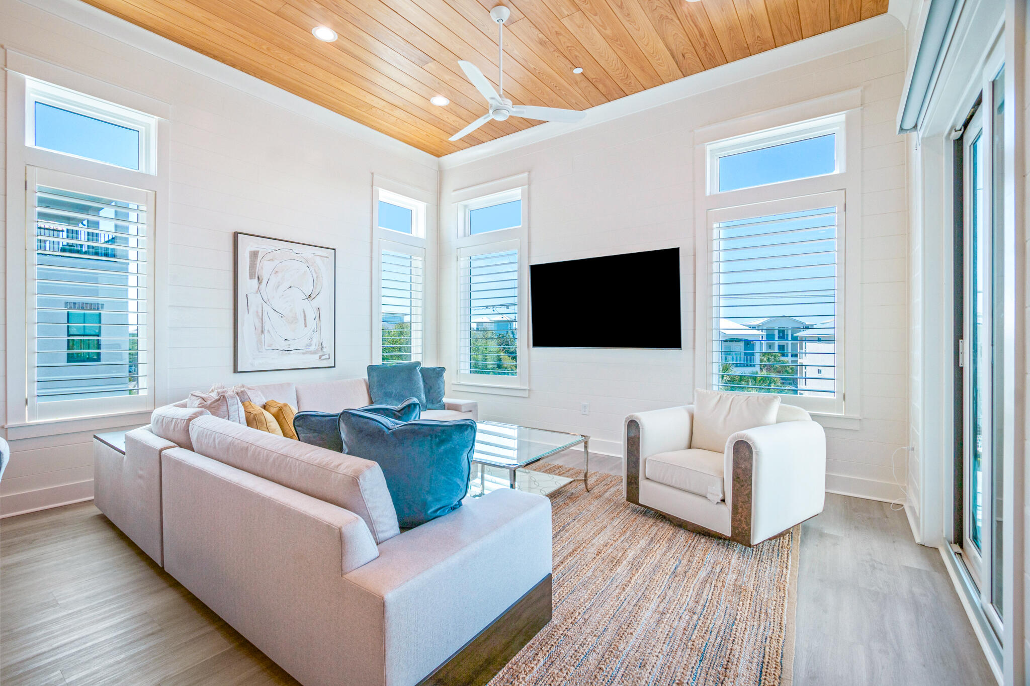 40 Cote D Azur Drive Santa Rosa Beach, FL 32459 - Photo 7 of 92 a living room with furniture fireplace and flat screen tv