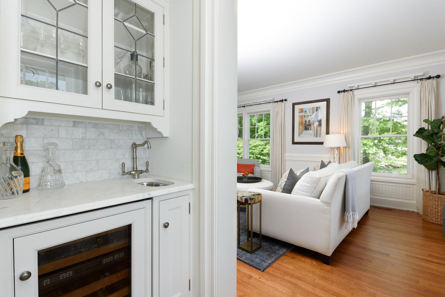 59 5 Mile River Road Darien, CT 06820 - Photo 13 of 39 a living room with furniture and a fireplace