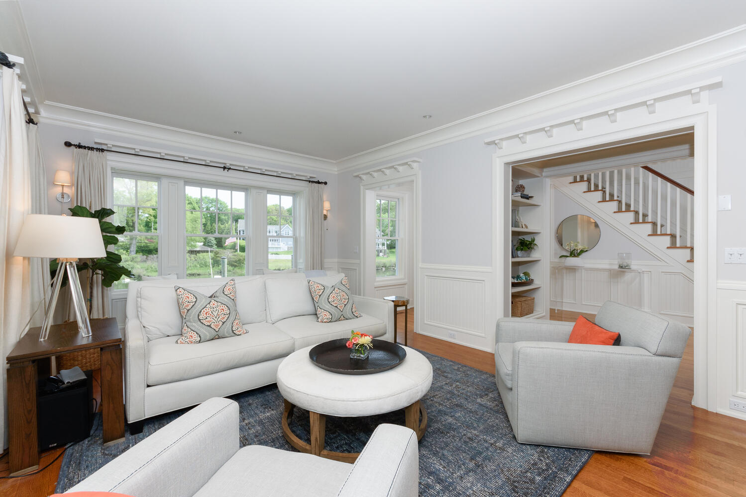 59 5 Mile River Road Darien, CT 06820 - Photo 10 of 39 a living room with furniture and a large window