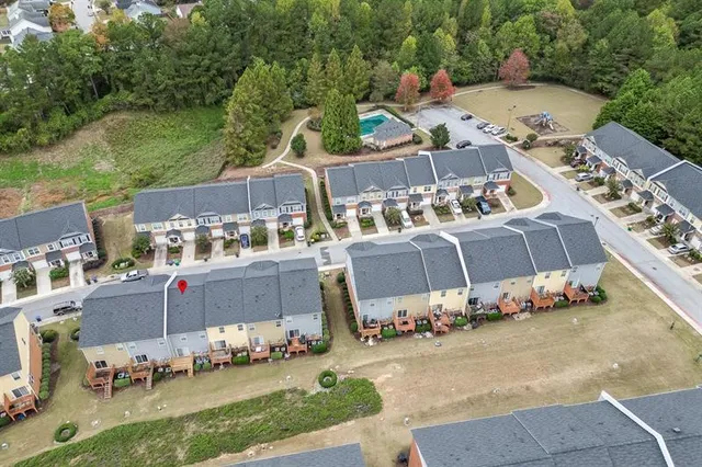 an aerial view of a house