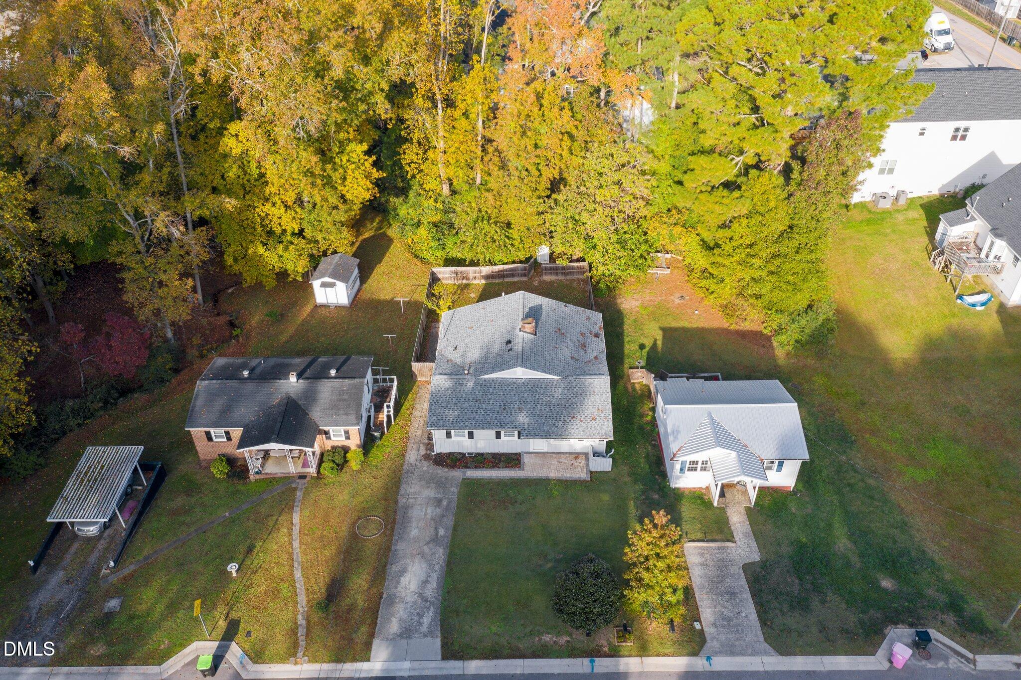 412 2nd Street Apex, NC 27502 - Photo 32 of 39 an aerial view of a house with swimming pool