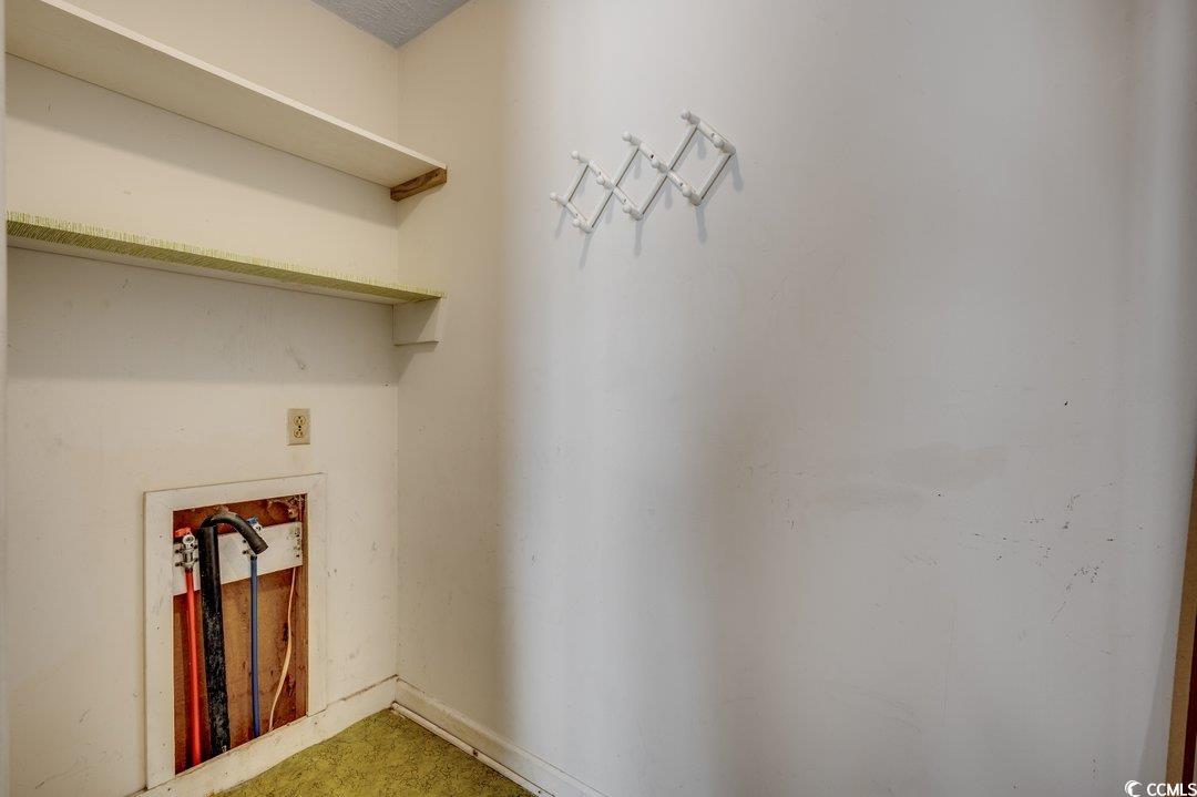 3701 South Green Sea Road Loris, SC 29569 - Photo 18 of 31 Laundry room with carpet flooring and washer hookup