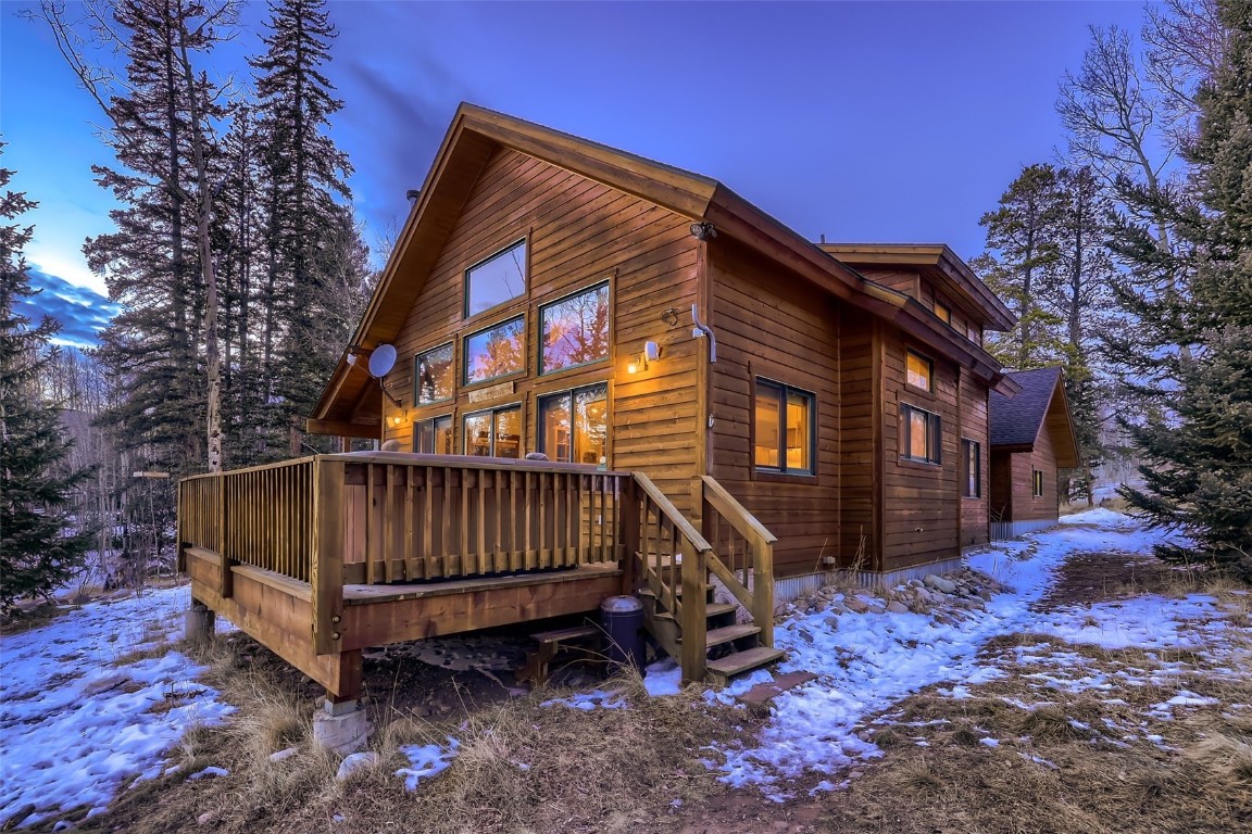 490 Adventure Road Alma, CO 80420 - Photo 27 of 28 View of snow covered exterior featuring a wooden deck