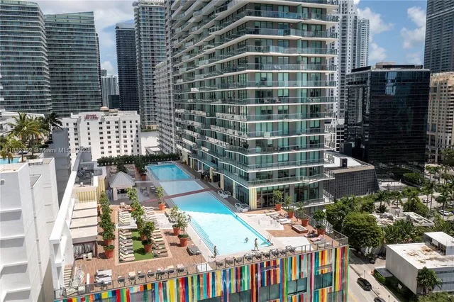 a city view with tall buildings