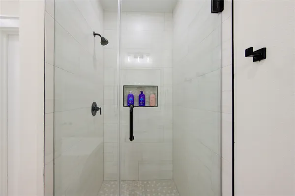 a bathroom with a shower