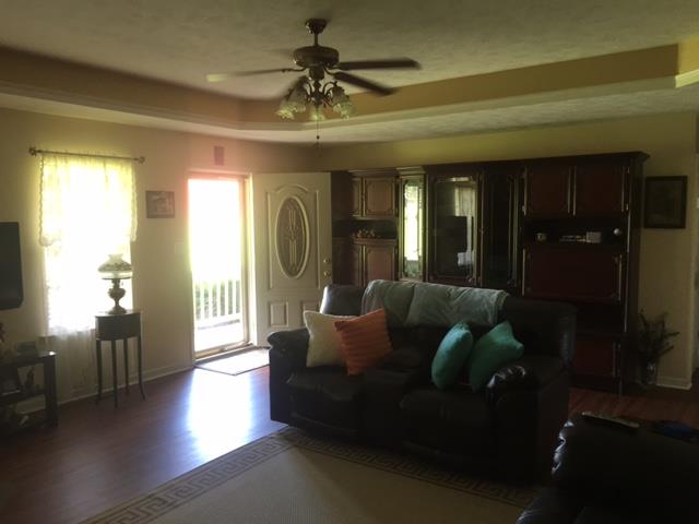 3343 Knight Road Woodlawn, TN 37191 - Photo 4 of 29 Large living area with trey ceilings, laminate flooring & ceiling fan.