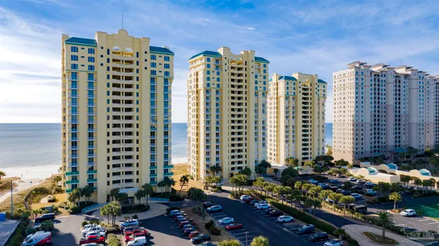 a view of a city with tall buildings