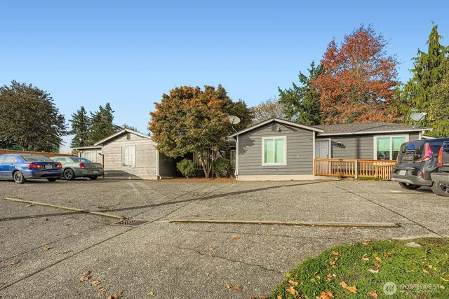 a view of a house with a patio