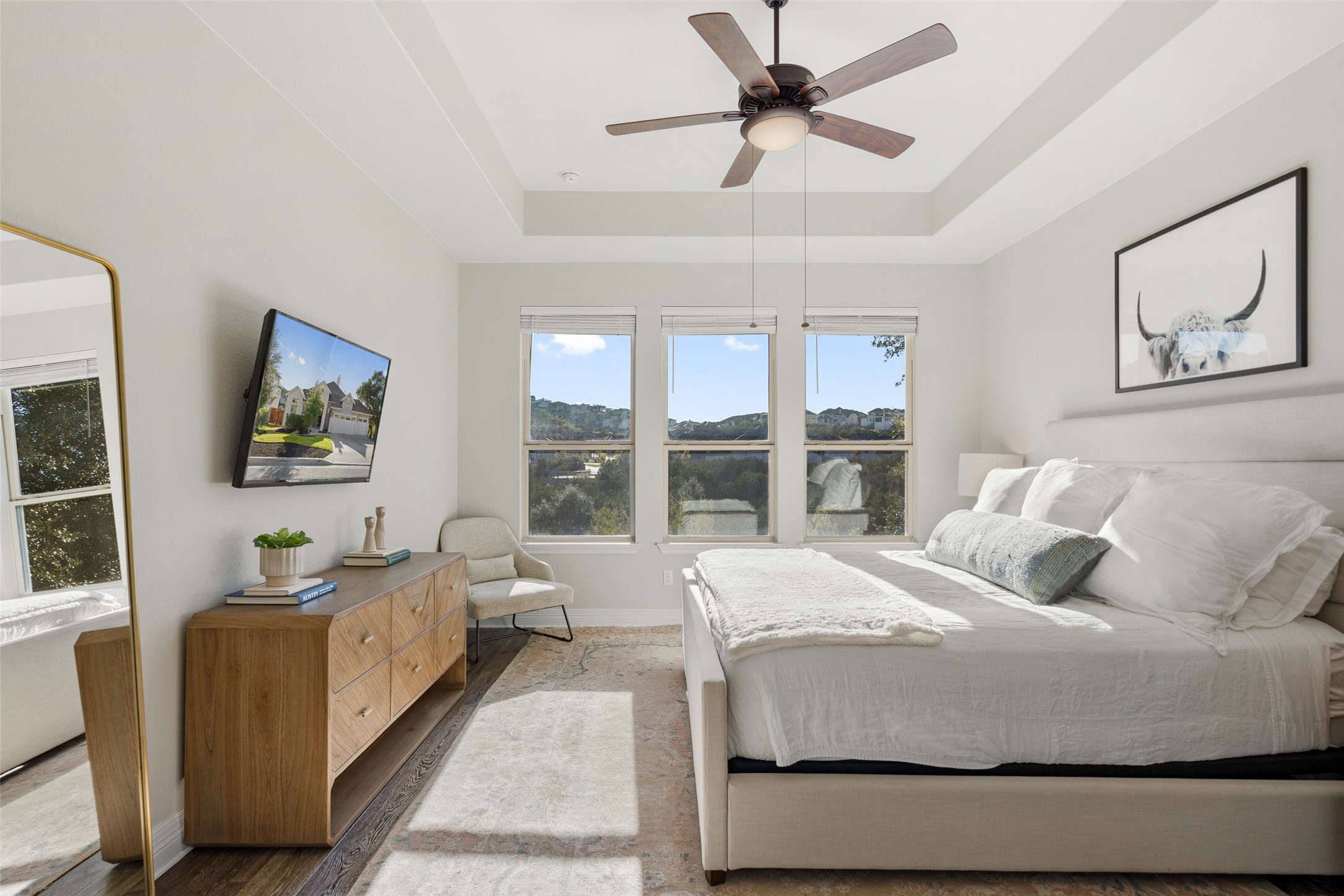 17805 Limestone Spring Lane Austin, TX 78738 - Photo 18 of 39 Primary Bedroom with tall ceilings