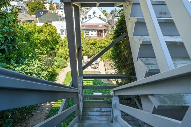a view of a big yard with flower plants