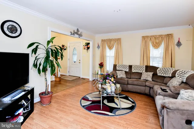 a living room with furniture potted plant and a flat screen tv