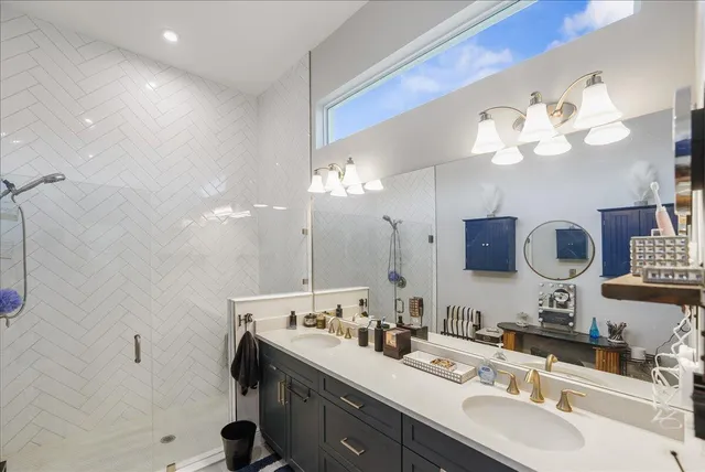 a bathroom with a shower