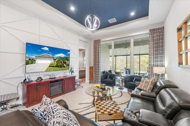 a living room with furniture