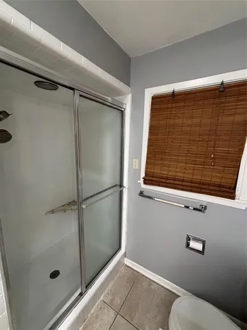 a bathroom with a shower